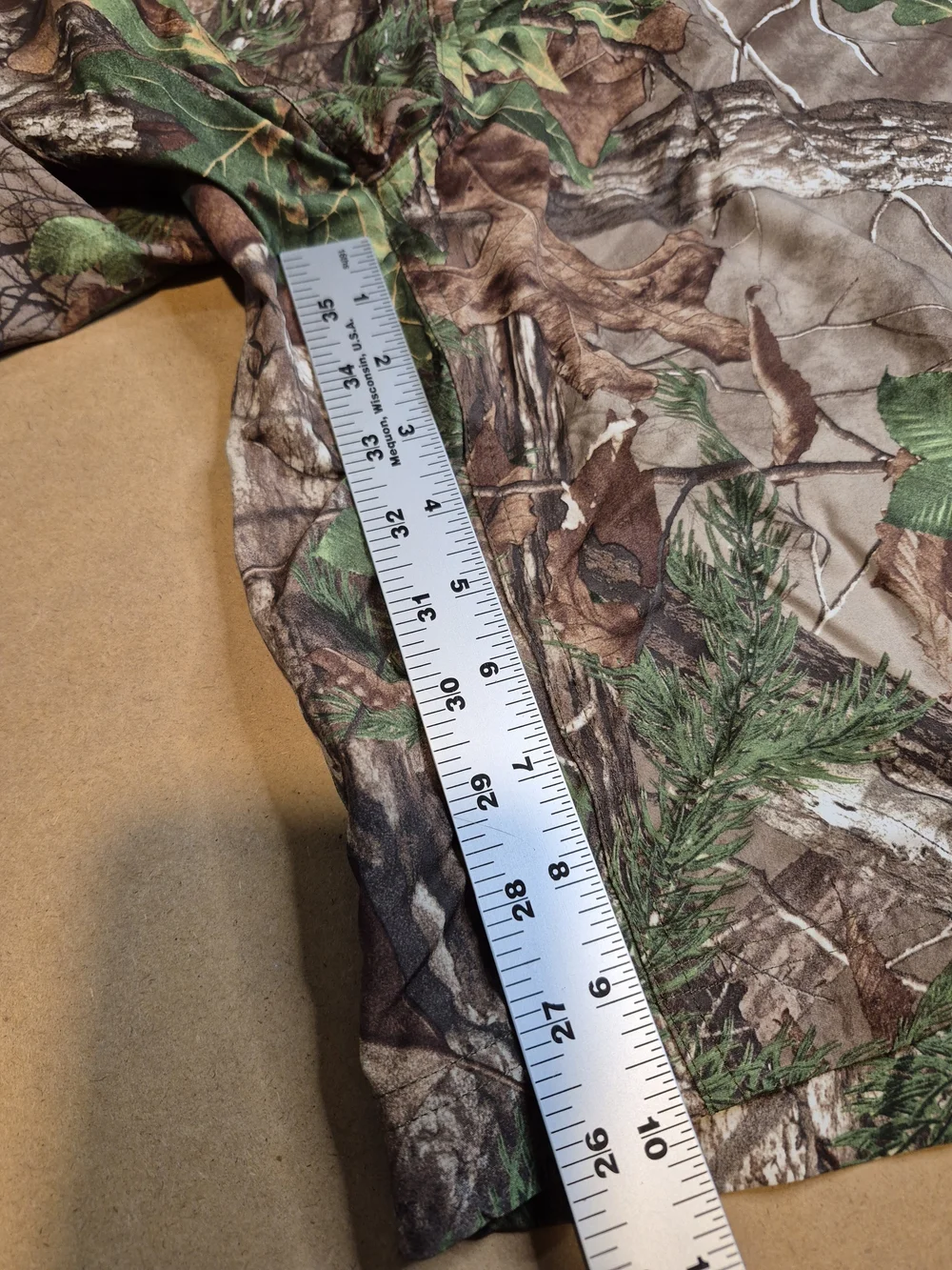 Men's Camo Green and Brown Swim Board Shorts - Drawstring Waist 4551